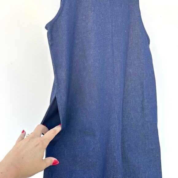 Merna Maita Denim Jumpsuit Tank Dark Wash Indigo Medium Jean One Piece - Picture 6 of 10
